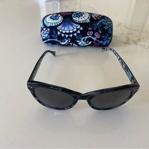 Vera Bradley Black Sunglasses with Blue Floral Case